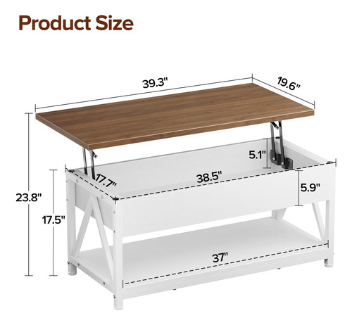 Memobarco Mesa De Centro Elevable Mesa Auxiliar Elevable Con