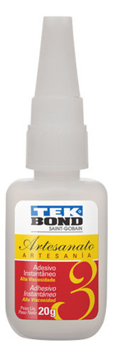 Kit Com 10 Colas Instantâneas Tekbond 20g Artesanato N°3 Cor Transparente