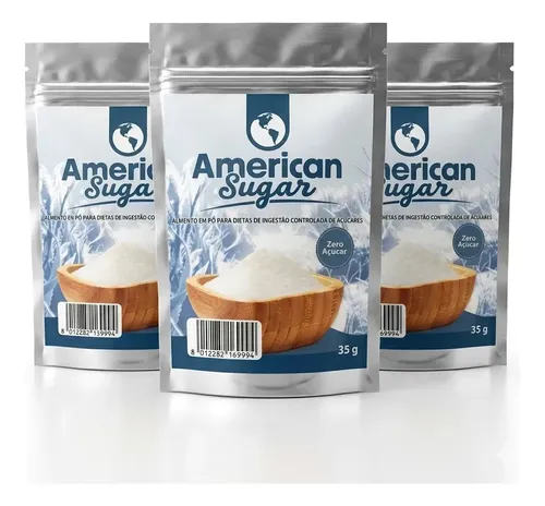 Kit Adoçante Em Pó American Sugar 35g Dietético