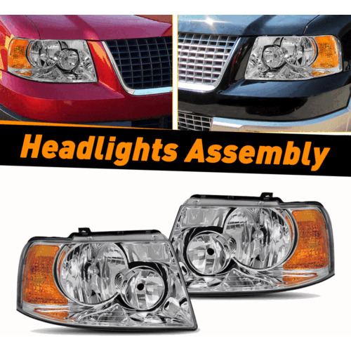 2 Headlights Assembly For 2003-2006 Ford Expedition Lh+r Aab