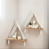 Comprar Juego De 2 Estantes Colgantes De Macramé
