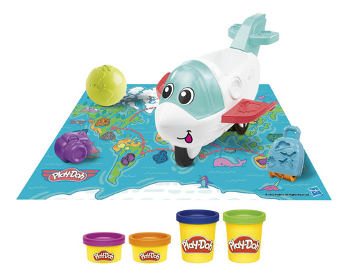 Set De Inicio Play-doh Airplane Explorer Con Jet Y Mapa Mund