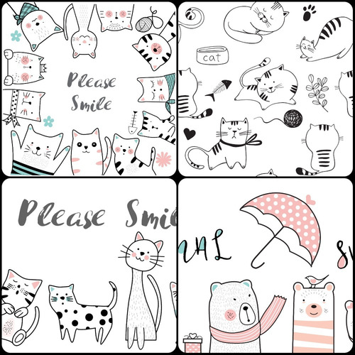 Imagen 6 de 9 de Pack Vectores Gatitos Cat Premium Candy Diseño Cuadr +regalo