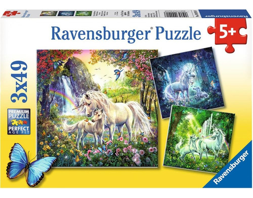 9291 Unicornios Rompecabezas 3x49 Piezas De Ravensburger 