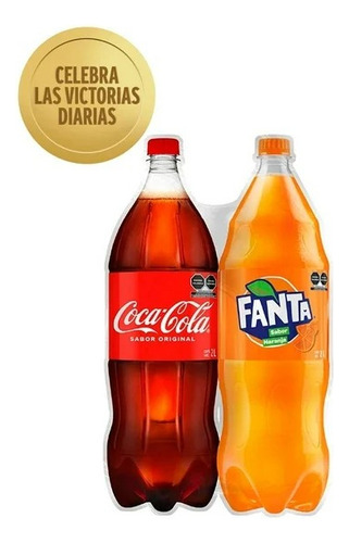 4 Pza Refresco Coca Cola Sabor Original 2 L + Fanta Ssabor N