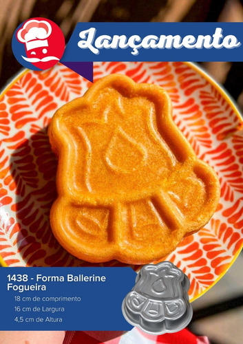 Forma Ballerine Fogueira (18x4,5cm) Bolo Torta Festa Junina