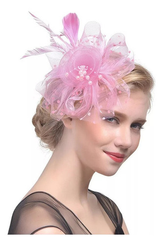 Aaa Diadema De Malla Con Flores Y Plumas Para Mujer, Modelo.