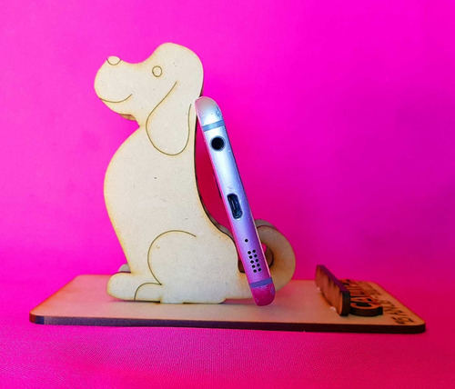 Imagen 2 de 10 de 20 Porta Celular Perrito Soporte Fibrofacil Souvenirs Mdf
