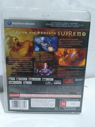 Jogo Diablo Ps3 Midia Fisica Completo R$59,9