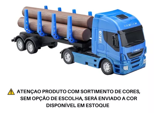 Caminhão Carreta De Brinquedo Iveco Hi-way Tora De Madeira - R$ 61,5