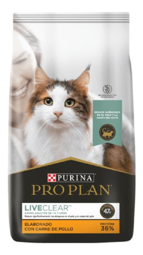Proplan Cat Liveclear Gatos Alergias Probióticos 3.18kg