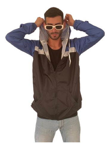 Campera Rompeviento Hombre Impermeable Capucha 