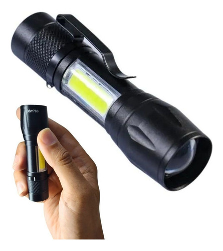 Mini Lanterna Tática Led Usb Recarregável Profissional Cor da lanterna Preto Cor da luz Branco