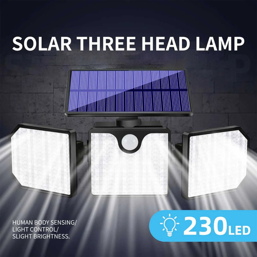 Luz Led Com Sensor De Movimento Solar De 230 Led, 2200 Lm,