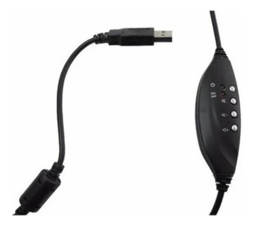Fone De Ouvido Gamer Headset Dex Df-55 Usb Controle Preto Preto