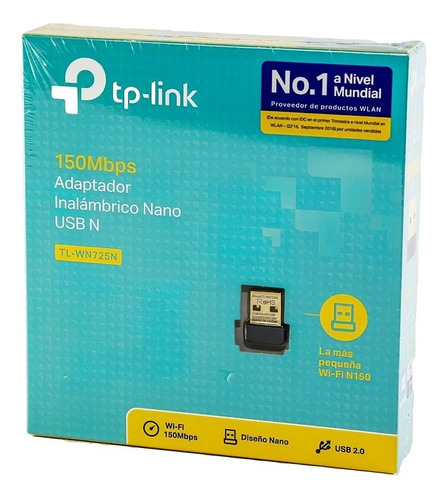 Imagen 1 de 7 de Adaptador Placa De Red Tp-link Tl-wn725n Wifi Usb Nano N150m