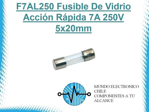 2 X F7al250 Fusible De Vidrio Acción Rápida 7a 250v 5x20mm