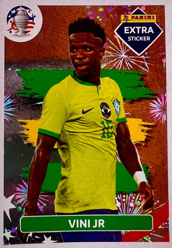 Lamina Extra Sticker Plata Vini Jr  Copa América 2024