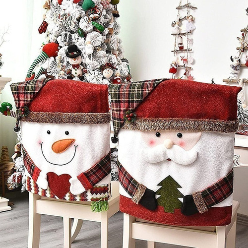8 Fundas Para Respaldo De Silla De Navidad Para Decoración C