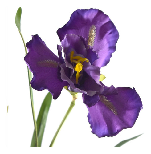 Vara De Iris Flores Artificiales Finas Decoración Paq 3 Pz Color Violeta