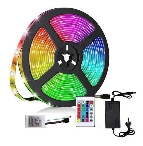 Imagen 3 de 5 de Combo Tira Led Rgb 5050 5m +aro De Luz 26 Cm Con Trípode 2m