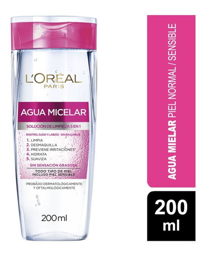 Agua Dermo Expertise L'oréal Paris Micelar Piel 200 Ml
