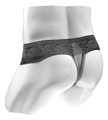 B Ropa Interior De Cintura Baja Para Hombre, Encaje De Seda