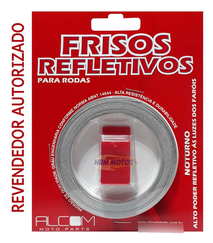 Fita Friso De Roda Refletivo Para Motos Alcom Vermelha