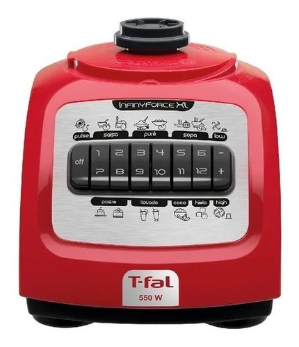 Licuadora T-fal Infinyforce Xl Ln8225mx 2.2 L Roja Con Vaso