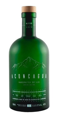 Imagen 1 de 7 de Gin Aconcagua Handcrafted Special Edition Botella Verde