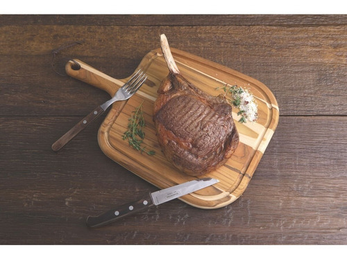 Tábua Steak Tramontina Provence Em Teca Com Cabo 40 X 27 Cm Cor Marrom Liso