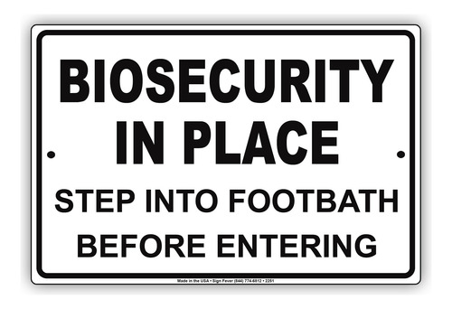 Biosecurity Lugar Paso Baño Pie Ante Entrar Alerta Aviso