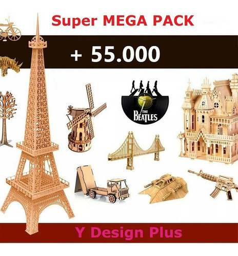 Mega Pack 55.000+ Vectores De Corte Láser Dxf Cdr 3d