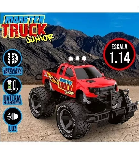 Carro Monster Truck Carrinho De Controle Remoto Recarregavel