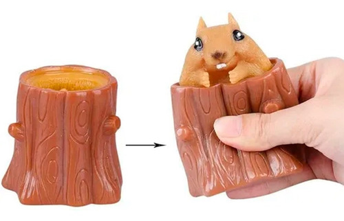 Imagen 6 de 7 de Squishy Ardilla Tronco Árbol Evii Squirrel Antiestress Color