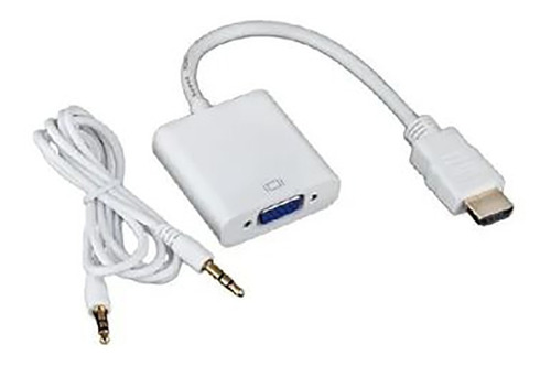 Adaptador Conversor Convertidor Hdmi A Vga Audio Aux Video