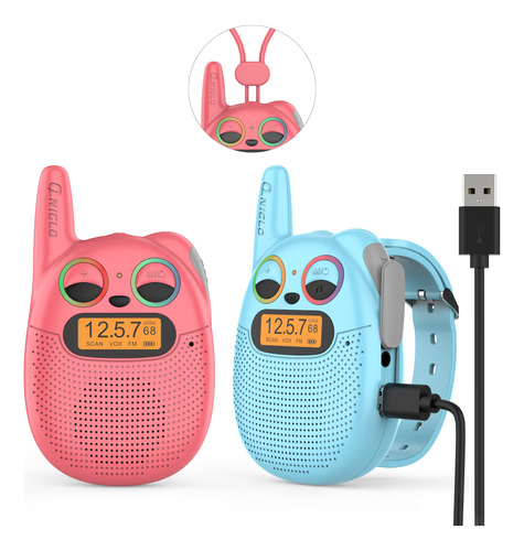 Qniglo Walkie Talkies Para Ninos Recargables, Regalos De Cum