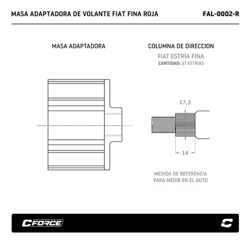 Faster Masa Adaptadora Volante Dep Fiat Estria Fina Collino