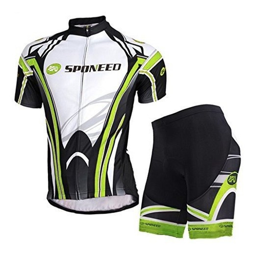 Sponeed Bike Jersey Men's Biking Shirt Shorts Padded Breatha