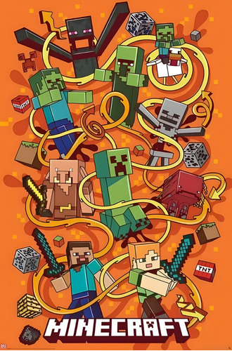 Poster Minecraft Autoadhesivo 100x70cm#1297