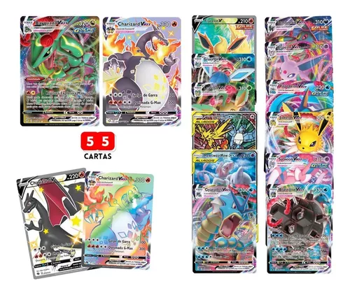 Carta Pokémon VMAX Kit com 100 unidades em Português Takara Tomy