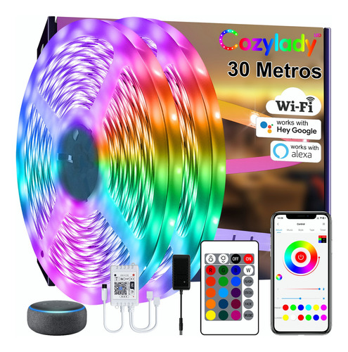 Tira De Luces Cozylady Led Wifi 30m Rgb Alexa Luces Led Para Cuarto