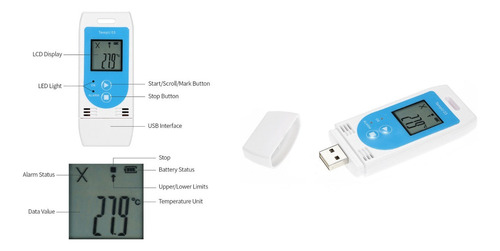 Data Logger Temp E Umidade Múltiplo Uso-tempu03 - 3 Unidades