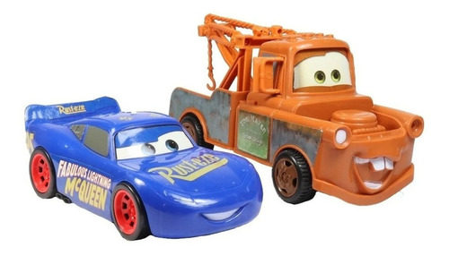 Vehiculo Fricción Rayo Mcqueen Y Mate Cars T369733 Color Azul