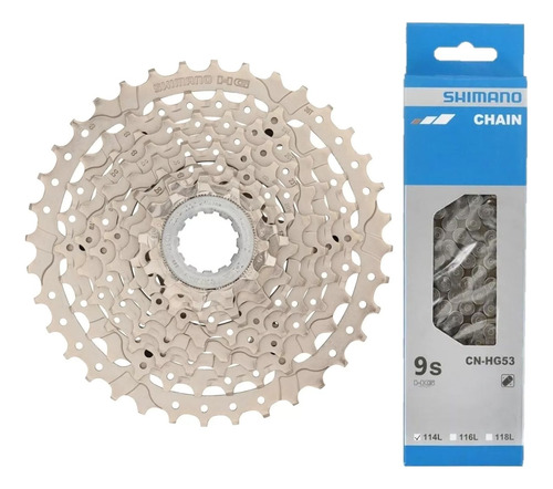 Combo Shimano 9 Velocidades Pacha Hg400 Y Cadenilla Hg53