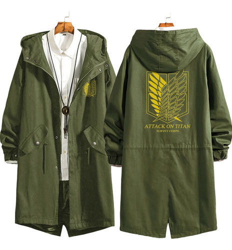 Chaqueta Larga Con Capucha Attack On Titan Eren Levi Wind Tr