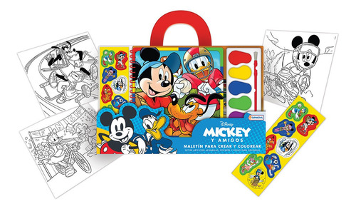 Imagen 1 de 2 de Set De Arte Disney Mickey Y Amigos Maletin Acuarelas Pixar