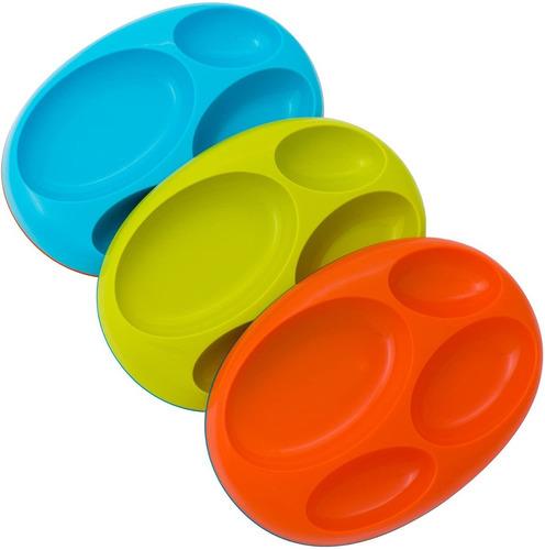 Plato Plater Boon X 3 Azul-verde-naranja