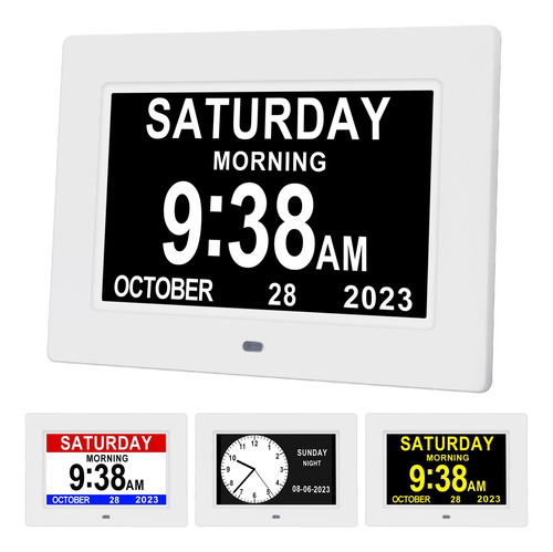 Reloj De Día Con Alarma De Calendario, 12 Opciones De Alarma