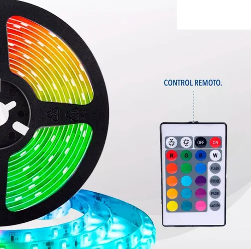 Cinta Led Mercury Rgb 5050 / 5m Con Adaptador + Control